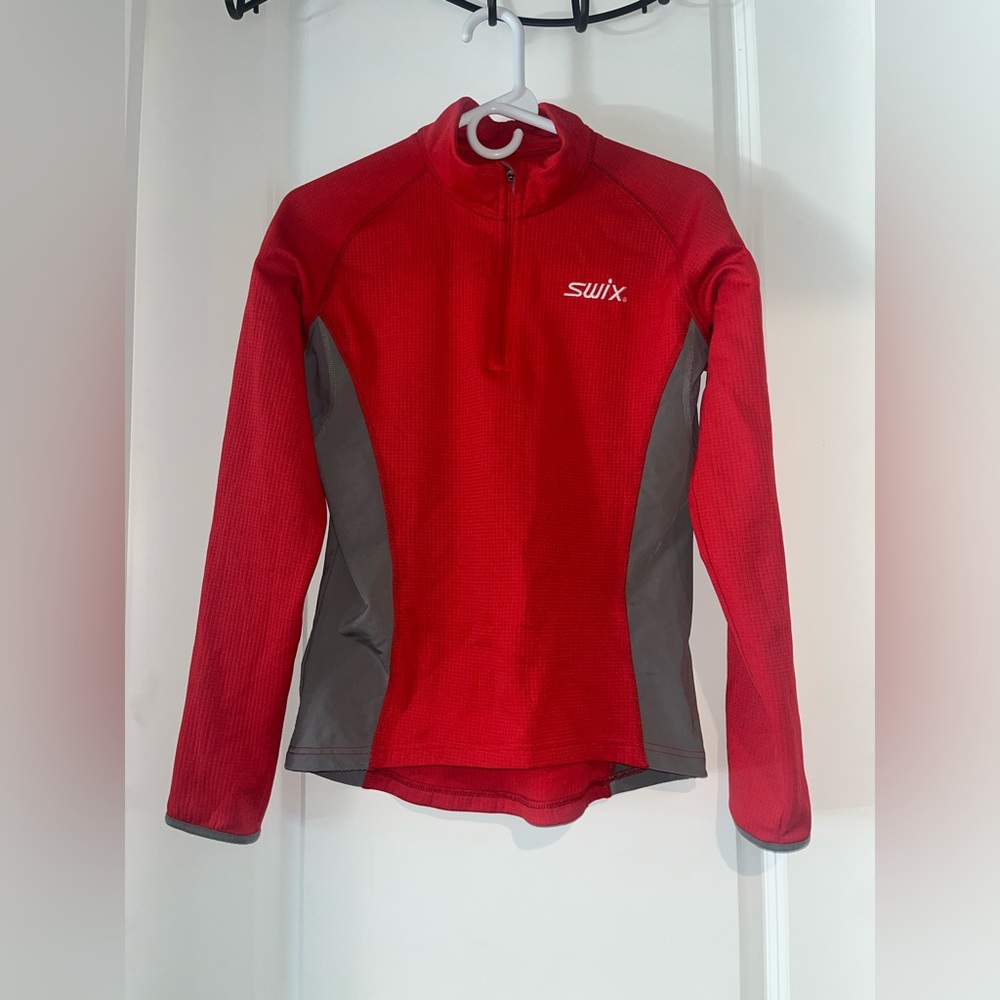 Swix Classic Half Zip women’s red baselayer pullover
